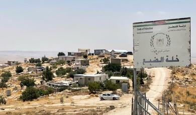 Khallet Ad Dab’a community before demolition on 11 June 2025 © UNOCHA 