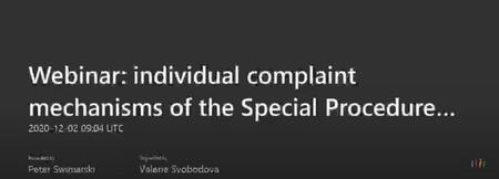 Individual complaint mechanisms of the Special Procedures