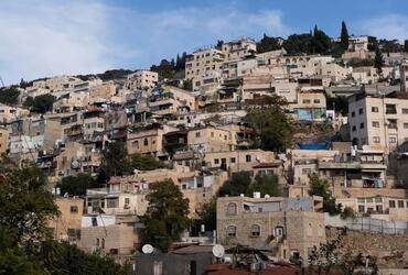 Residential buildings in the Batn al-Hawa neighbourhood of Silwan, East Jerusalem, where Palestinian families face an imminent risk of eviction and forcible displacement following eviction orders issued in February 2026. Photo: IR Amim.